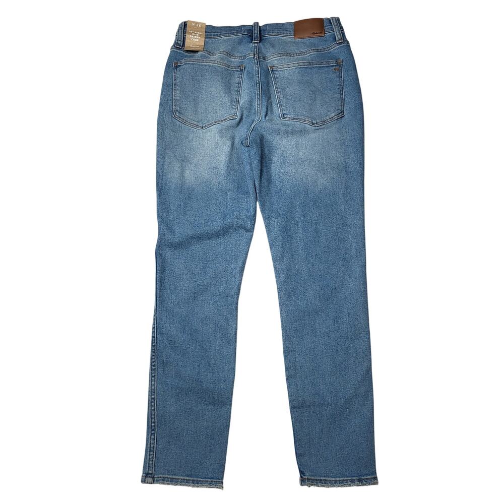 Madewell 10" High Rise Skinny Crop Jeans Distressed Hem Light Horne Wash 26 - Picture 4 of 11